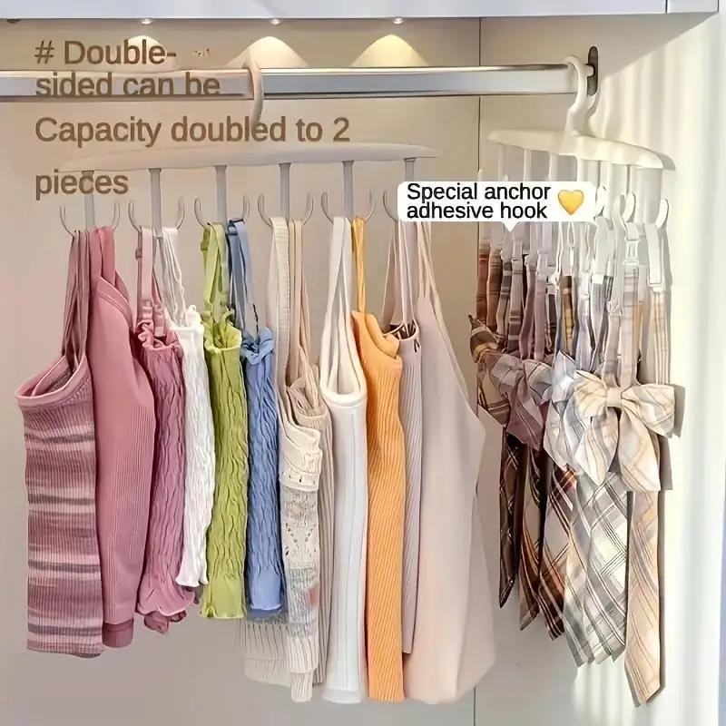 Cintre rotatif à 12 crochets – Organisateur de placard peu encombrant pour cravates, ceintures, sous
