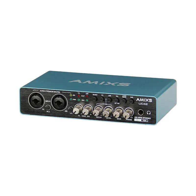AMIXS UC42 Interface Audio pour Enregistrement Ordinateur Lecteur Gratuit USB Carte Son Externe pour