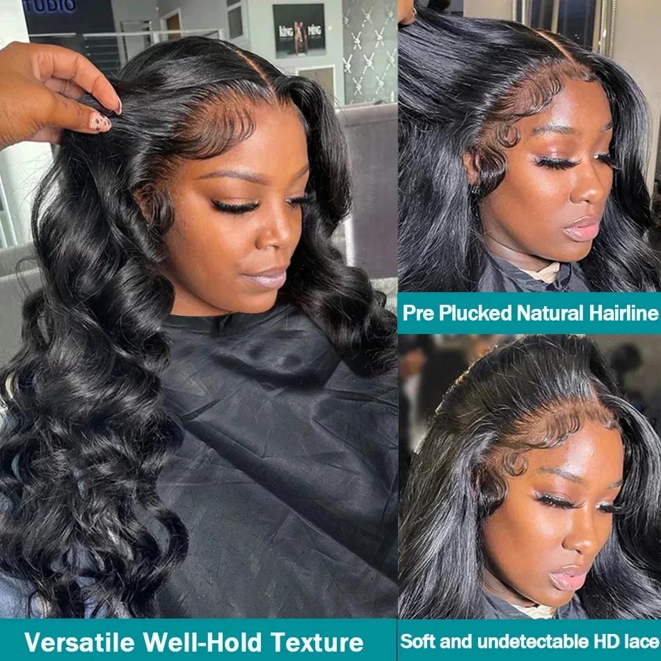 Perruque Lace Front Wig Body Wave Brésilienne Naturelle, Cheveux Humains Transparent, 13x4, HD, Pre-