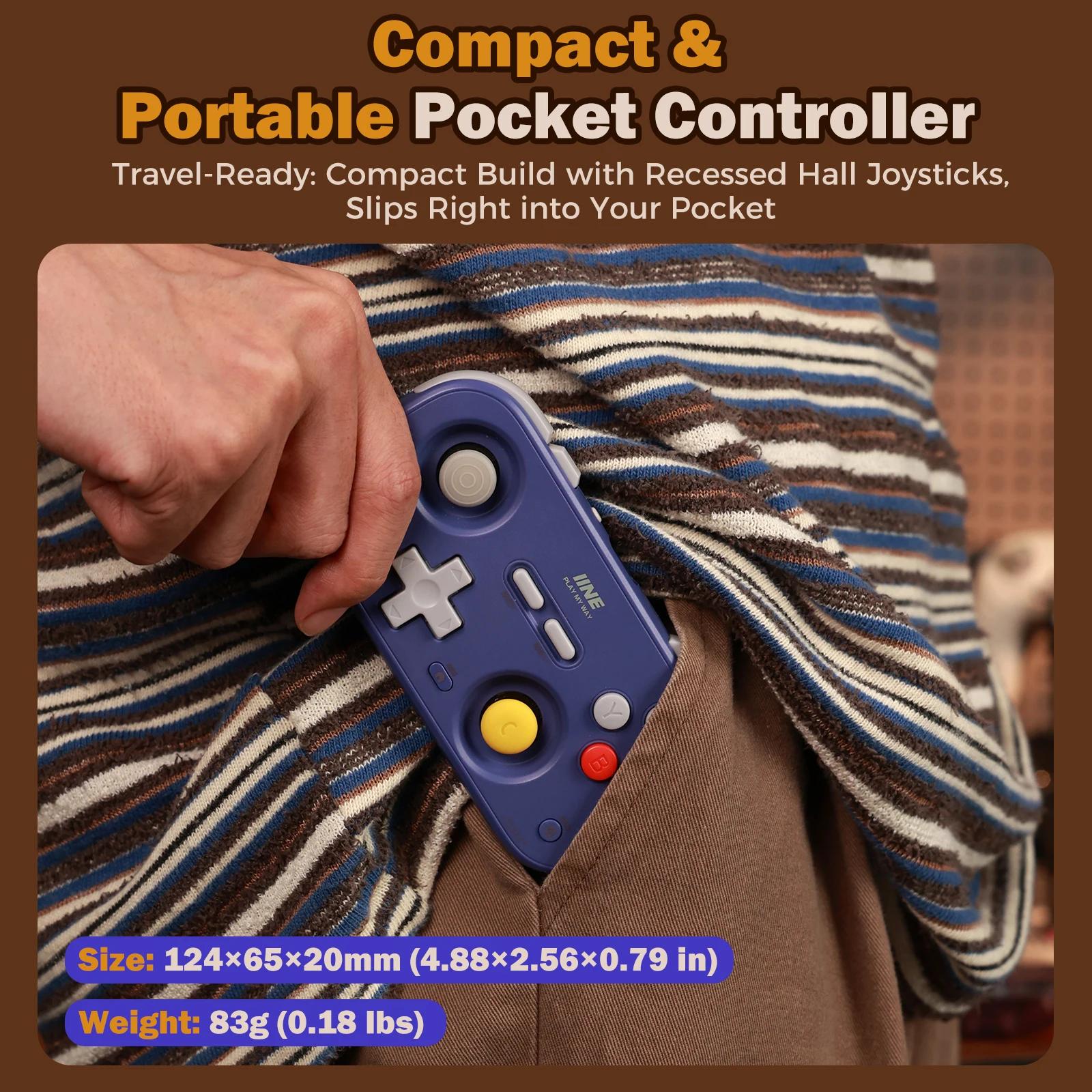 Pour contrôleur de jeu rétro IINE Pocket, bâton encastré 1000Hz, manettes à effet Hall, Mini manette
