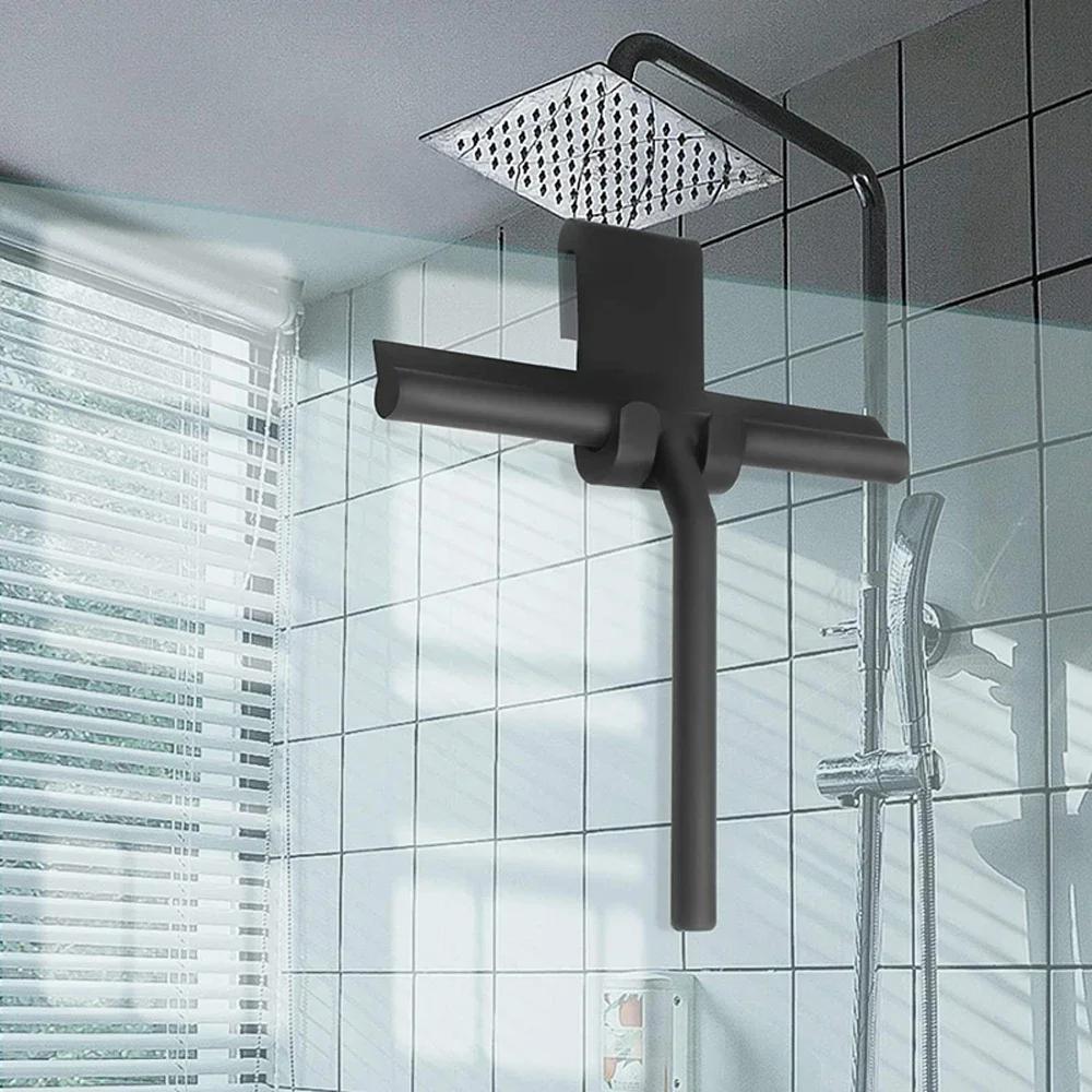Raclette de douche pour porte en verre, grattoir mural de douche, nettoyeur avec support en Silicone