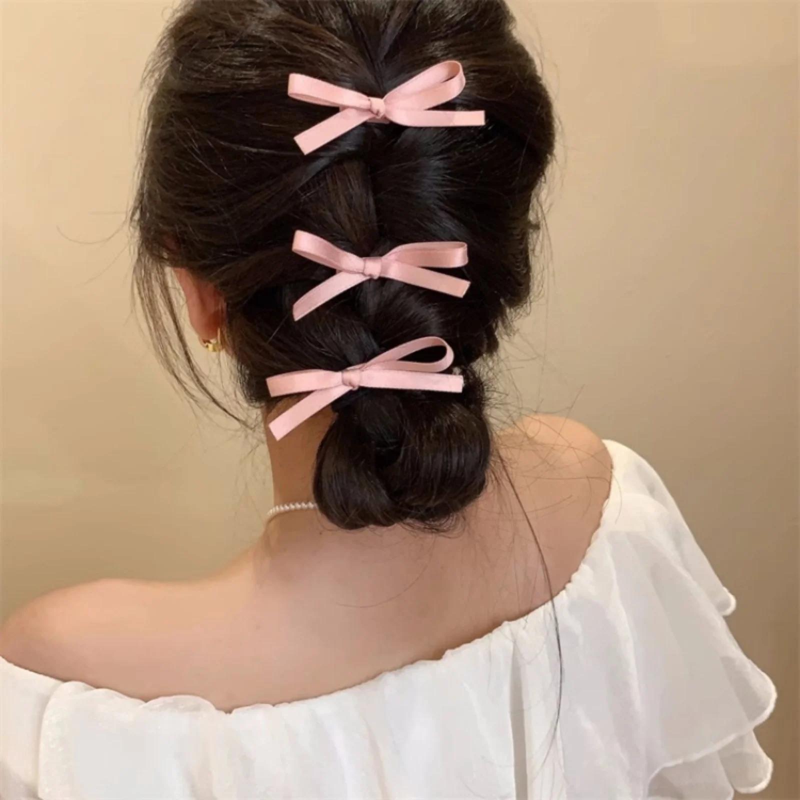 3 pièces une pièce pince douce et épicée Vibe ruban petit ruban tressé pince à cheveux princesse che