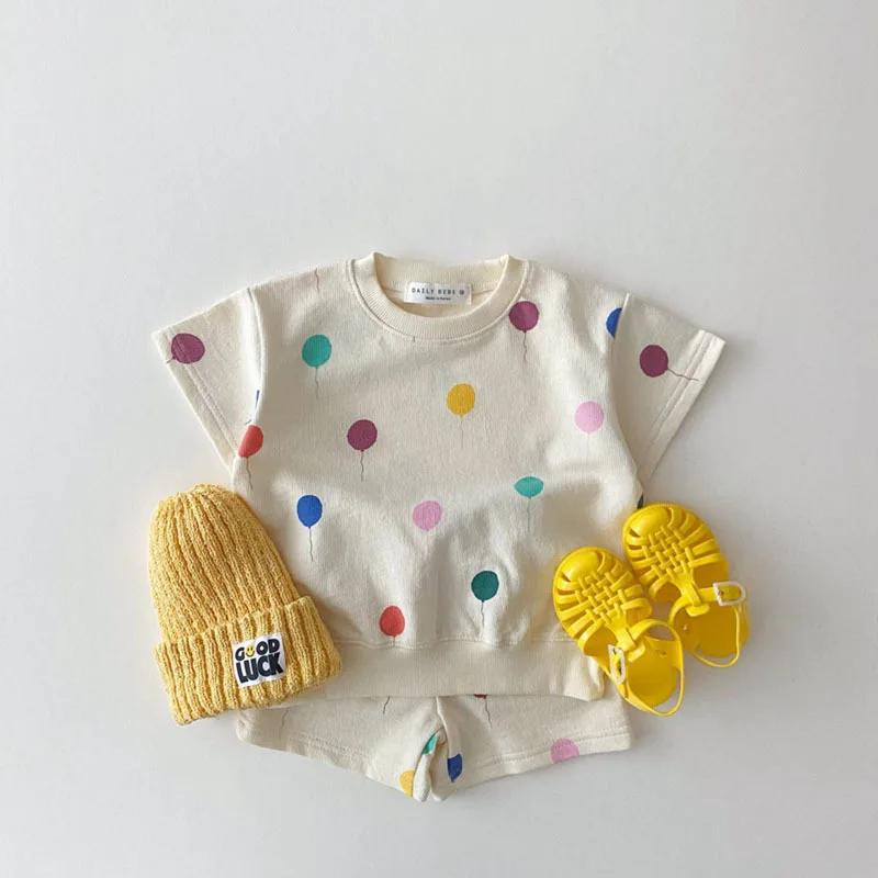 TZ21005-Ensemble de vêtements d'été pour enfants, t-shirt + short pour nouveau-né, ensemble de joggi