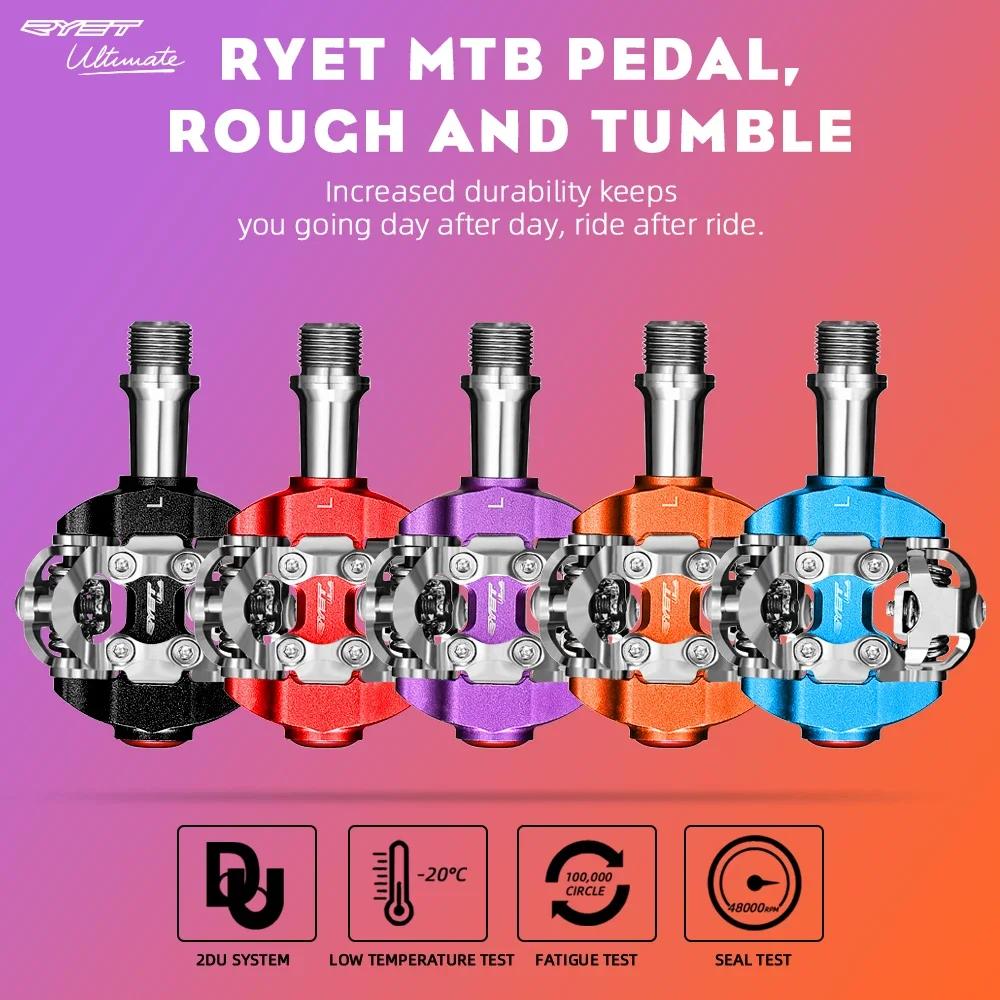Nouveau RYET vtt pédale SPD Clipless ultraléger VTT pédales vélo double plate-forme pied de lit Clip