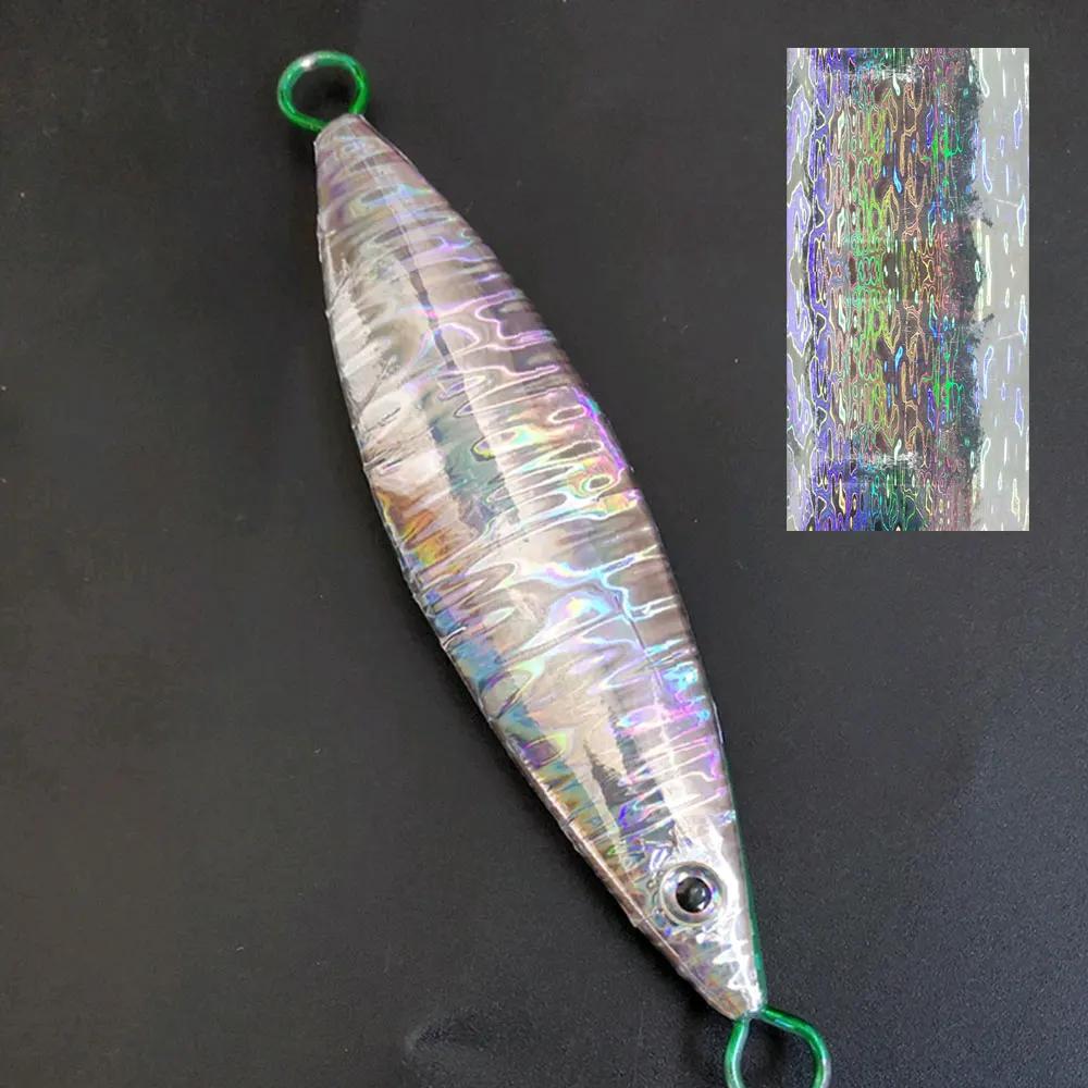 Autocollant d'appât dur de pêche Portable 10x20cm, 5 pièces, Film adhésif holographique, Type Flash 