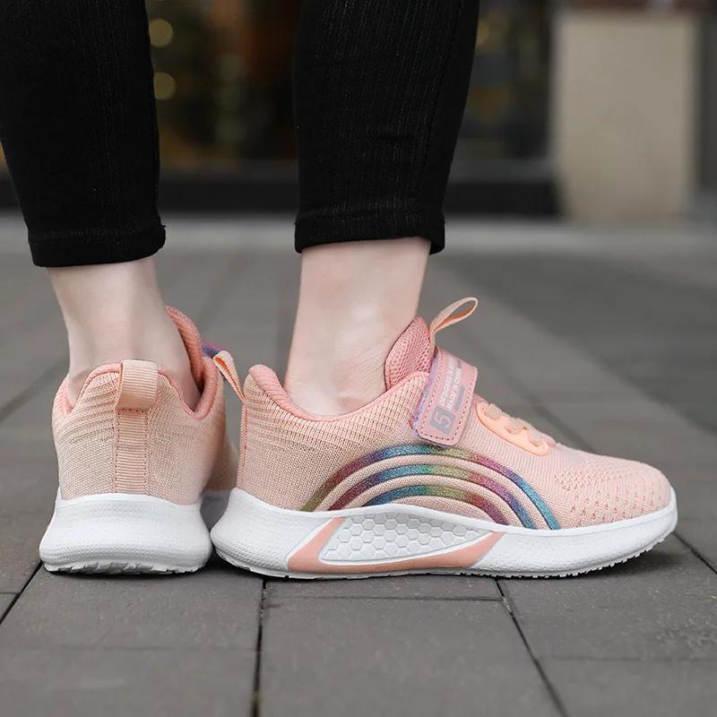 Nouveau Design rouge formateurs chaussures pour enfants filles confortable plate-forme fille chaussu