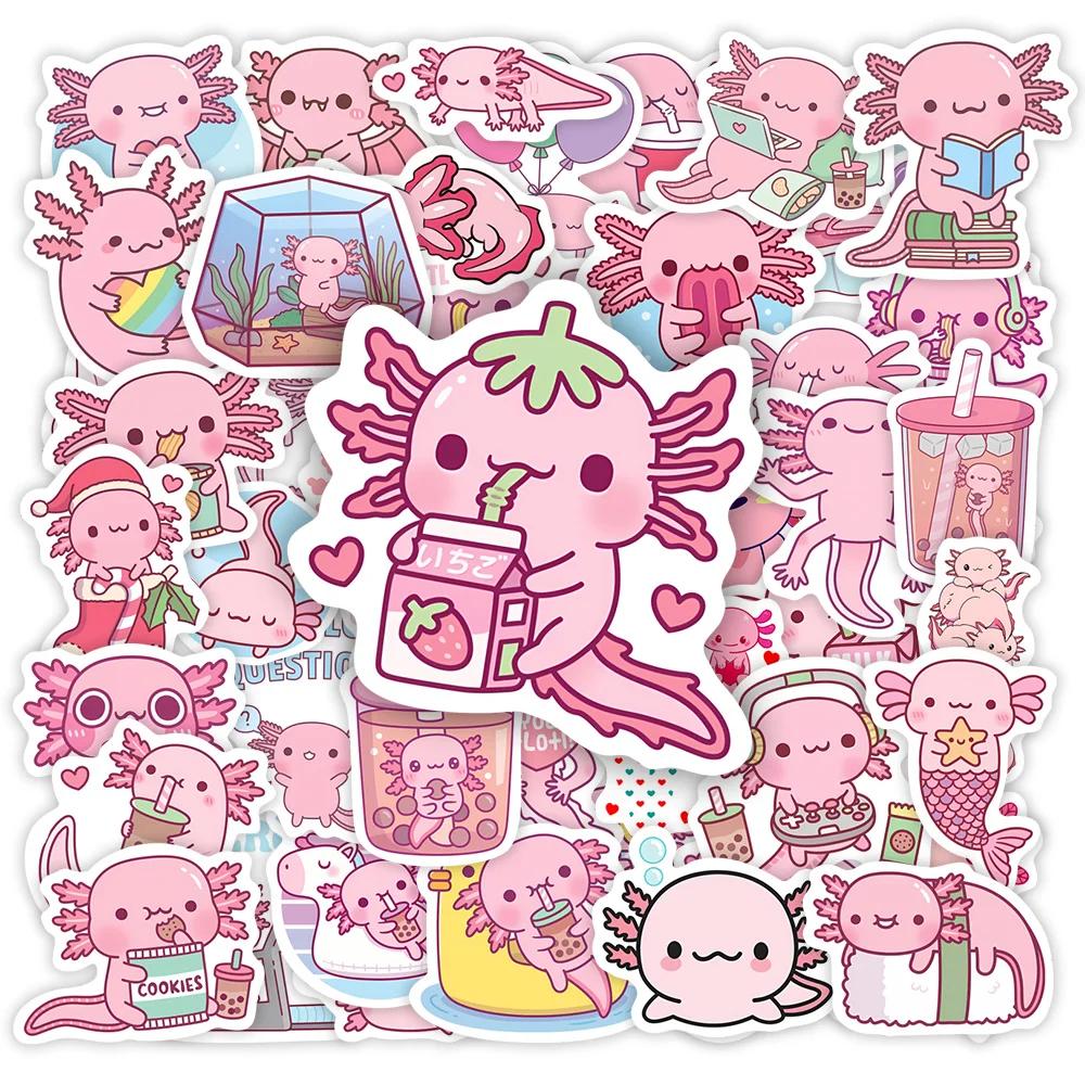 Kawaii dessin animé Axolotl autocollants mignon Animal enfants bricolage jouet cadeau Graffiti décal