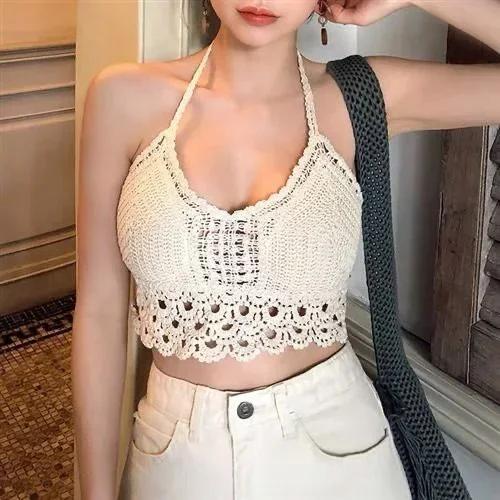 2026 haut court rétro sauvage creux Perspective gland Sexy Spaghetti sangle Tanke haut femmes intégr