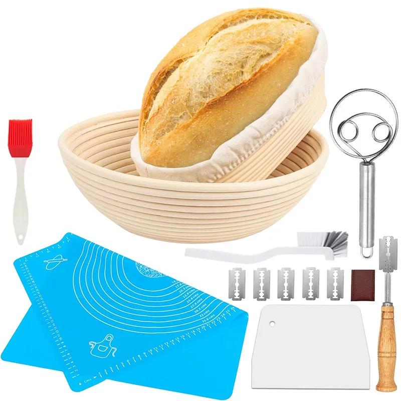 Panier à pain Banneton, 5/8 pièces, rotin naturel, osier, ovale, rond, pâte, paniers à levain, canne