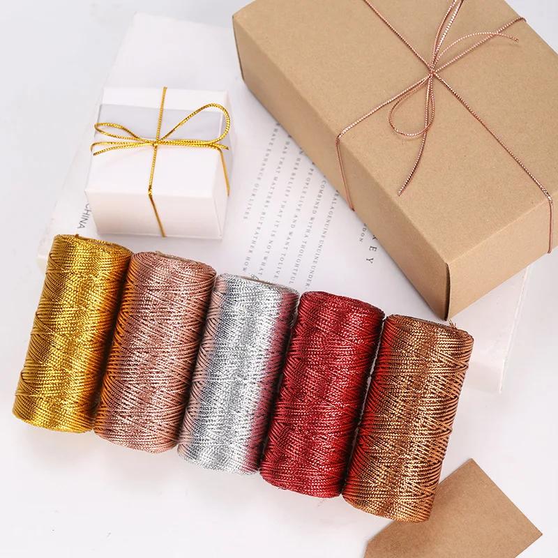 1.5mm 100m corde or argent cordon cadeau emballage chaîne pour la fabrication de bijoux lanière fil 