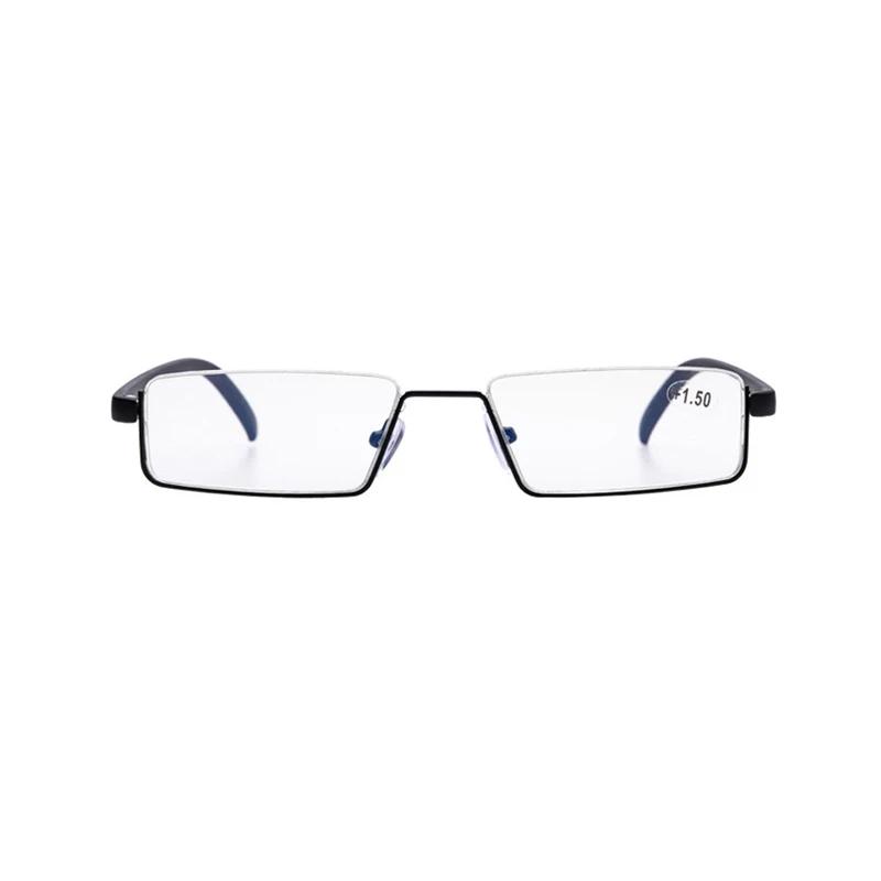 Lunettes de Lecture Anti-Lumière Bleue en Métal, Demi-Monture, pour Homme