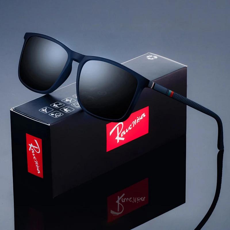 Lunettes de soleil polarisées carrées pour hommes, conduite, pêche, marque de luxe de styliste, UV40