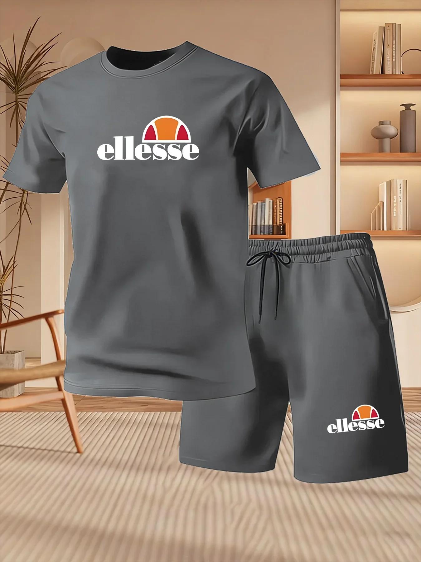 Nouveautés d'été pour hommes, vêtements de sport décontractés pour l'extérieur, t-shirt imprimé, ens