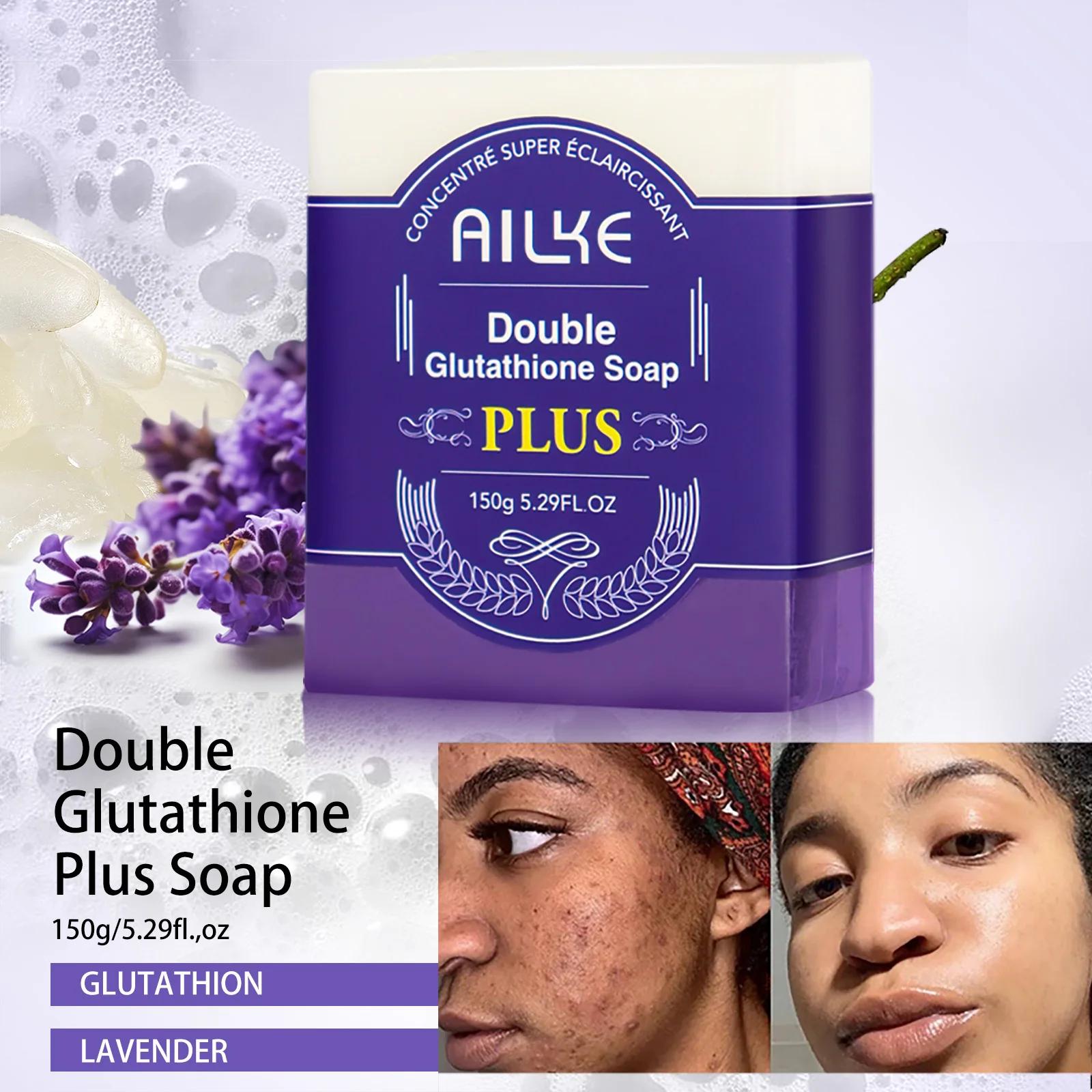 AILKE Barre de savon éclaircissante, avec glutathion et lavande organiques, pour le visage, le corps