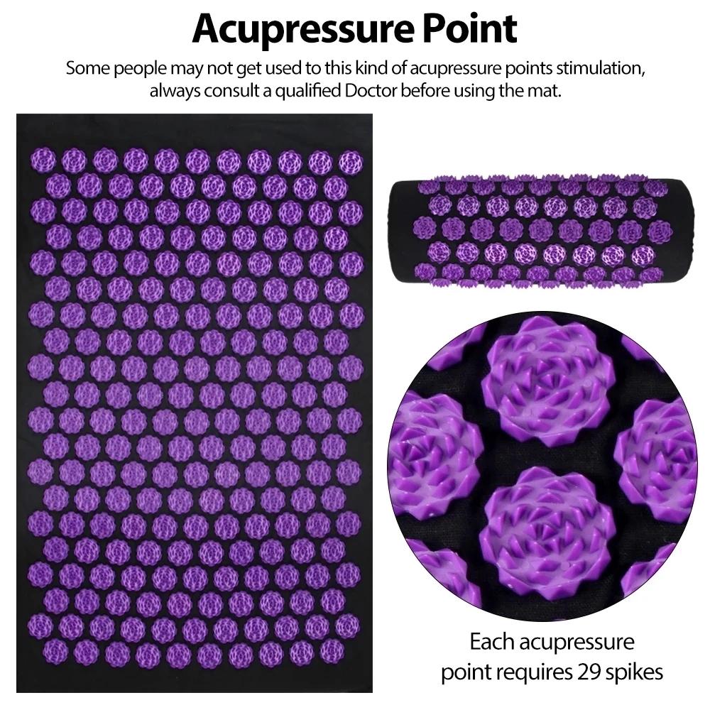 Tapis de Yoga d'acupression, coussin applicateur de Kuznetsov, Massage Sensi, aiguilles corporelles 