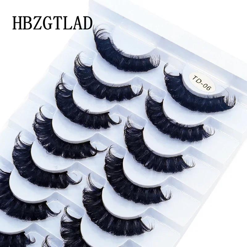HBZGTLAD cils 8 paires DD curl bandes russes cils Faux vison maquillage cils 3D vison cils naturel F