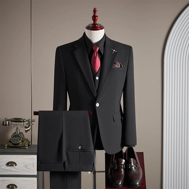 Ensemble de costume de couleur unie pour hommes, de haute qualité, à la mode et élégant, grande tail