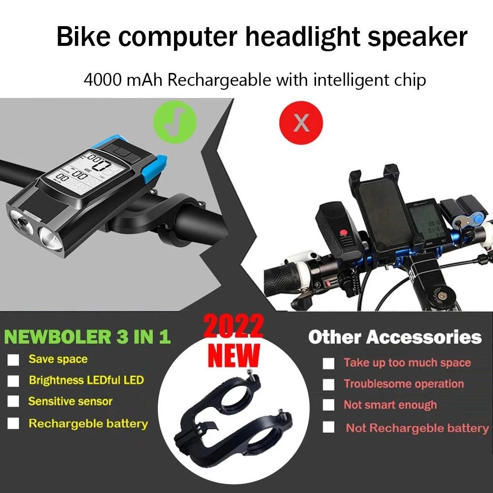 4 Mode USB vélo lumière lampe ordinateur de vélo 3 Mode klaxon lampe de poche Cycle vélo compteur de