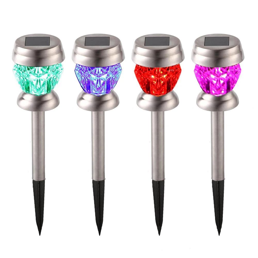Lampe LED Solaire en Diamant à Poteau Droit, Imperméable, Luminaire Décoratif d'Extérieur, Idéal pou
