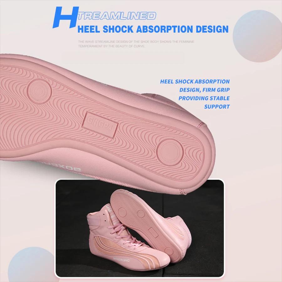 Chaussures de lutte boxe combat adultes Sanda - Bottes hautes Muay Thai entraînement fitness squats