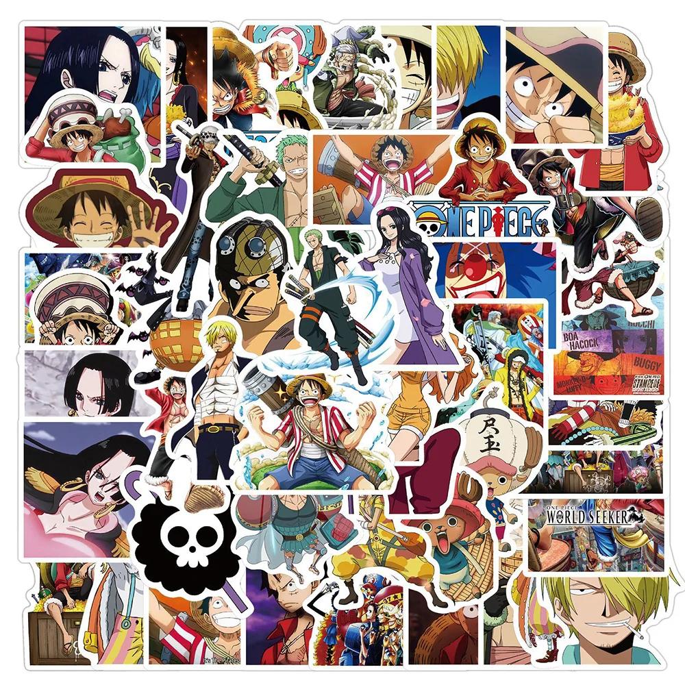 48/50/100 pièces une pièce autocollants Anime Luffy Zoro Chopper dessin animé décalcomanies bricolag