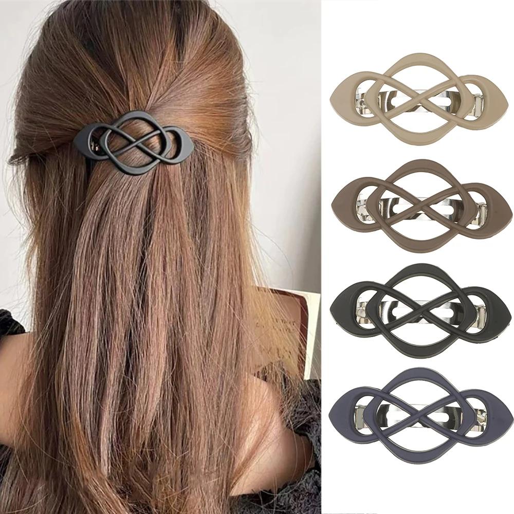 Pince à cheveux de couleur unie, griffes ajourées pour femmes, pince à l'arrière de la tête, accesso