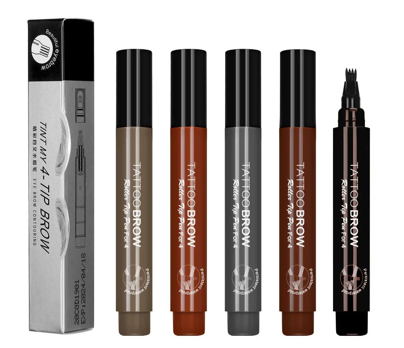Stylo de remplissage de barbe à 4 pointes, rehausseur de cheveux, réparation durable, coloration des