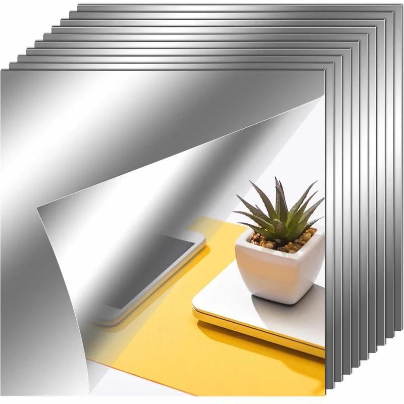 5/12 pièces miroir autocollant mural 15CM auto-adhésif décalcomanie bricolage miroir autocollants 3D