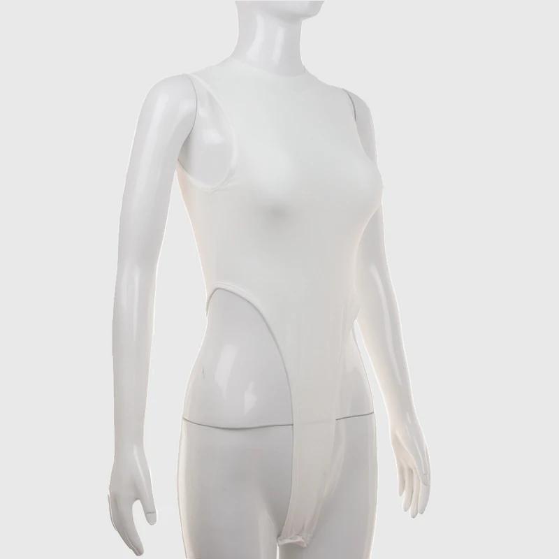 Vêtements pour femmes Midriff Costume Body sans manches mince extensible débardeur barboteuses Style