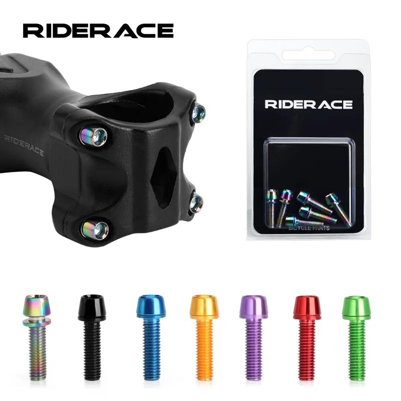 6 pièces/ensemble vis de guidon de vélo en acier allié coloré plaqué titane M5 * 18MM vtt vélo poign