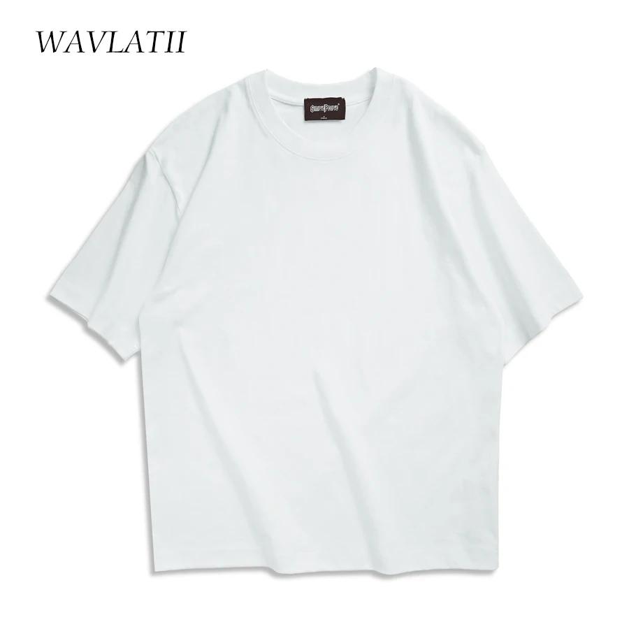 WAVLATII surdimensionné été t-shirts pour femmes hommes marron décontracté femme coréen Streetwear t