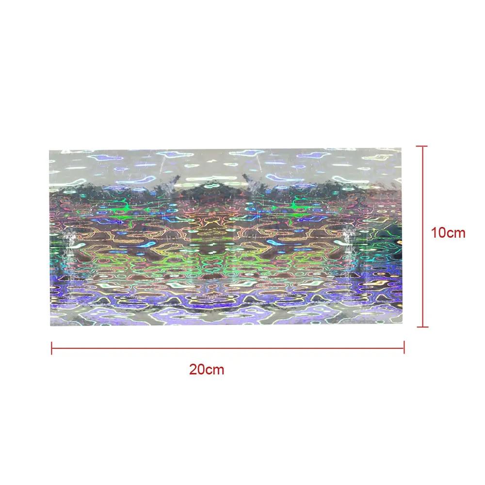 Autocollant d'appât dur de pêche Portable 10x20cm, 5 pièces, Film adhésif holographique, Type Flash 