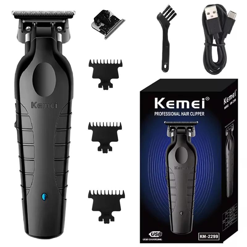 Kemei 2299 barbier tondeuse à cheveux sans fil 0mm zéro écart sculpture tondeuse Detailer profession
