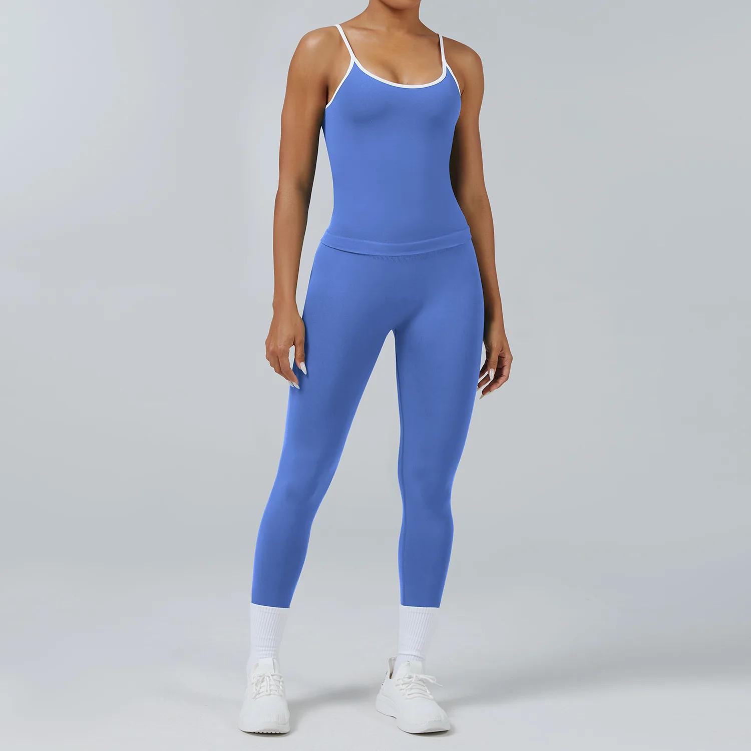 Ensemble de vêtements de yoga pour femmes, 2 pièces, survêtement, vêtements de sport sans couture, t