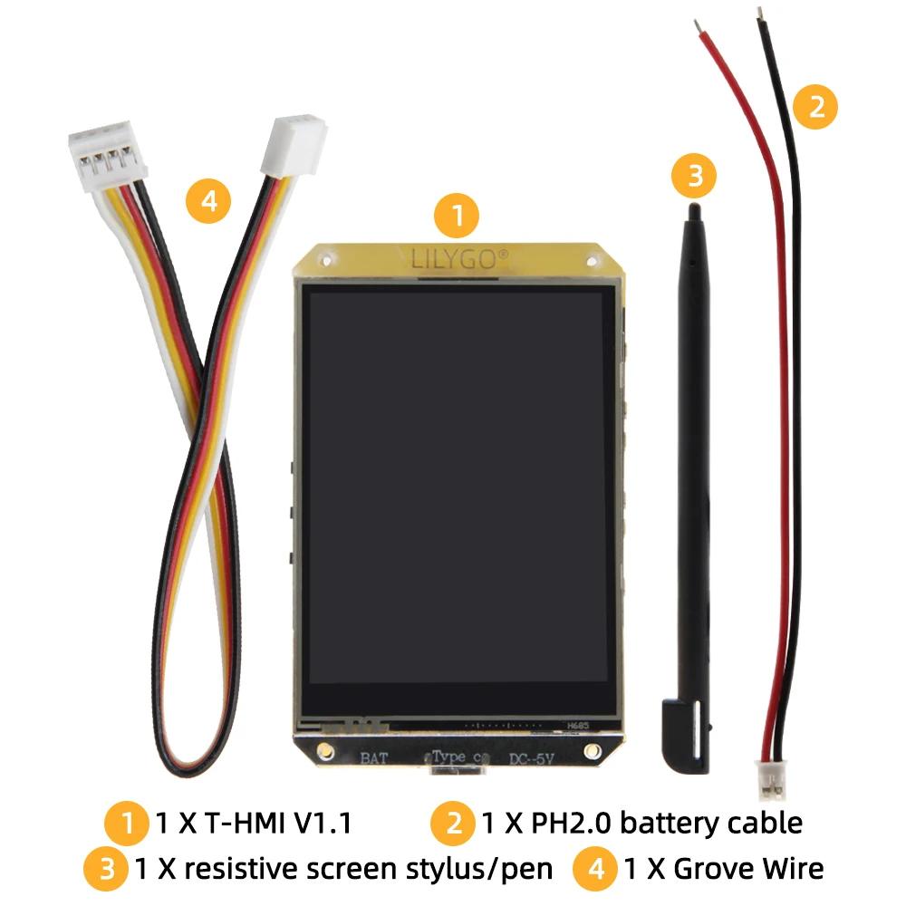 LILYGO® T-HMI ESP32-S3 Touch Display pouces ST7789, WIFI, Bluetooth ESP32-S3, Module Support TF Type