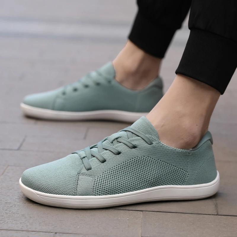 Chaussures sport pieds larges hommes femmes semelle zéro drop légères - Baskets plates décontractées