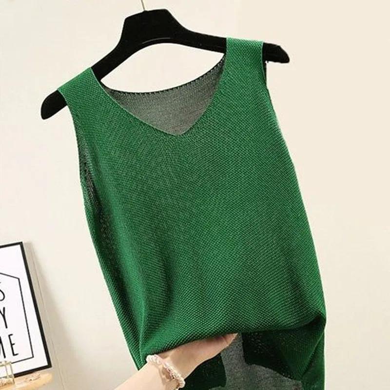 Blusas Mujer De Moda 2024 Blouse femmes été sans manches tricoté Blouse chemise femmes vêtements col