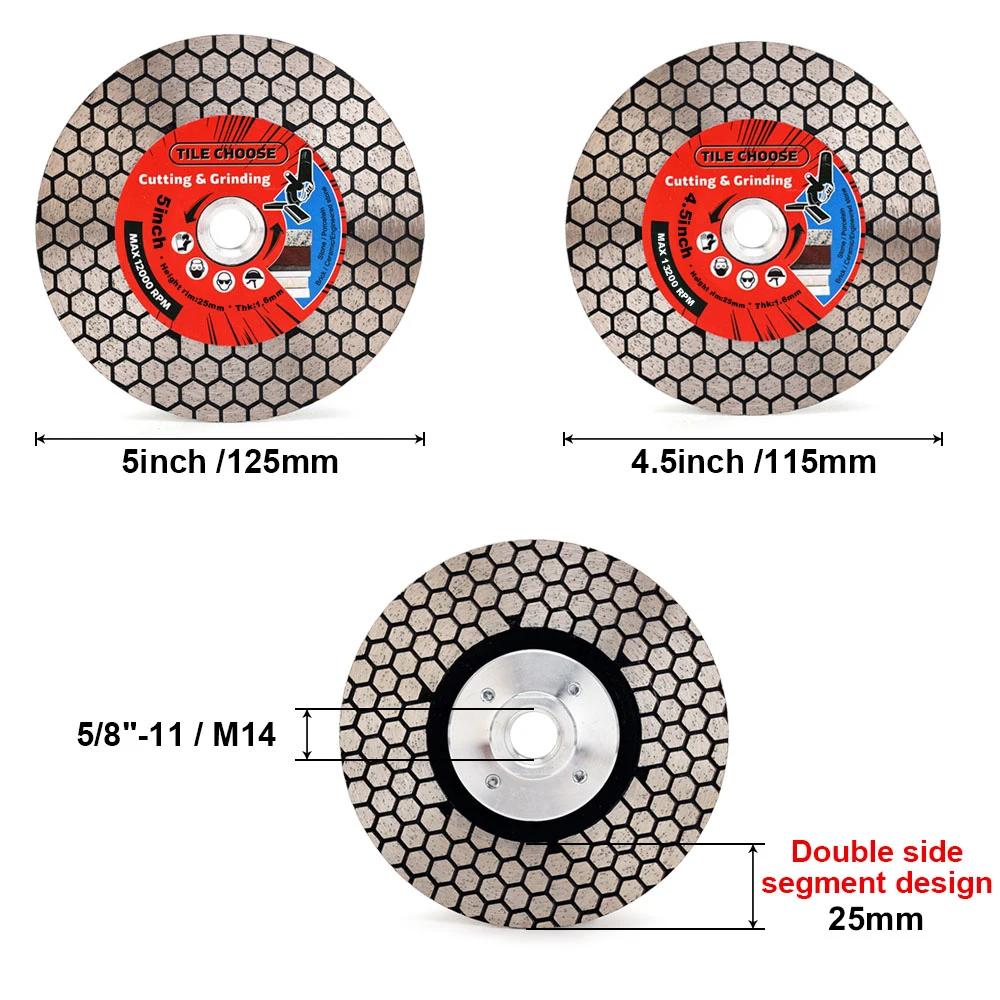 Casaverde D115mm/125mm diamant disque de coupe carrelage, lame de meulage en porcelaine avec bride a
