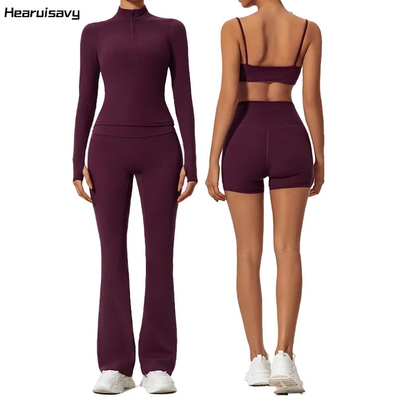 Ensemble de sport Hearuisavy pour femme, tenue d'entraînement d'été à manches longues, ensemble de s