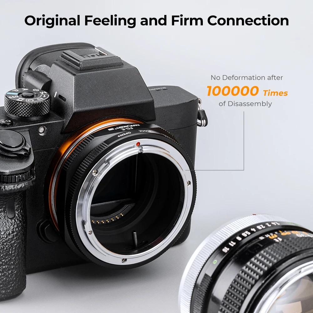 Adaptateur de monture d'objectif K&F CONCEPT FD vers Nex E pour objectif Canon FD FL vers monture So
