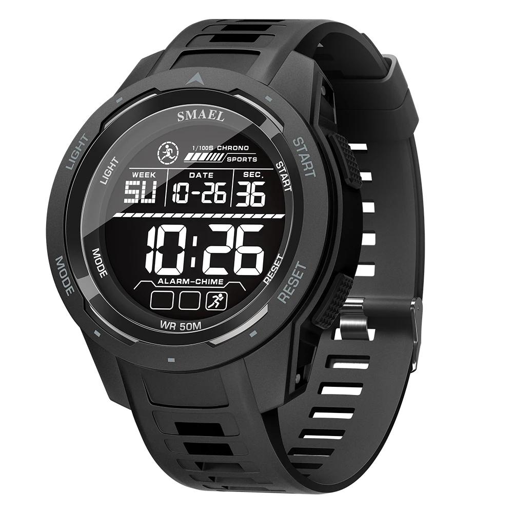 SMAEL-Montre-bracelet numérique étanche à LED pour homme, chronomètre lumineux, montres de sport, 50
