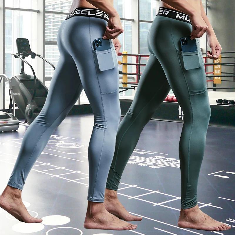 Gym hommes Fitness course pantalons de Sport athlétisme Leggings serrés Joggings maigre Yoga pantalo