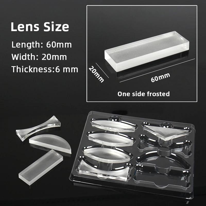 Ensemble d'expérimentation d'optique géométrique, kit de lentilles optiques, lentille concave convex