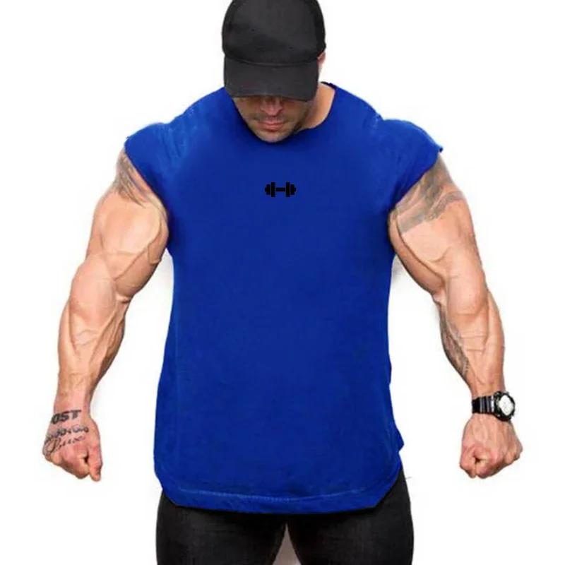 T-shirts d'été sans manches en coton respirant, gilets de Sport, de course, de musculation, d'entraî