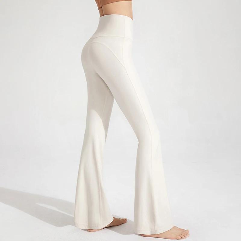 Nu taille haute cintrée hanche levage Fitness exercice élastique cloche bas pantalon femmes décontra