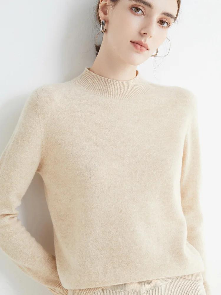 AOSSVIAO 2026 Automne Hiver Pull Col Montant Uni pour Femme, Tricot Décontracté, Vêtements Féminins,