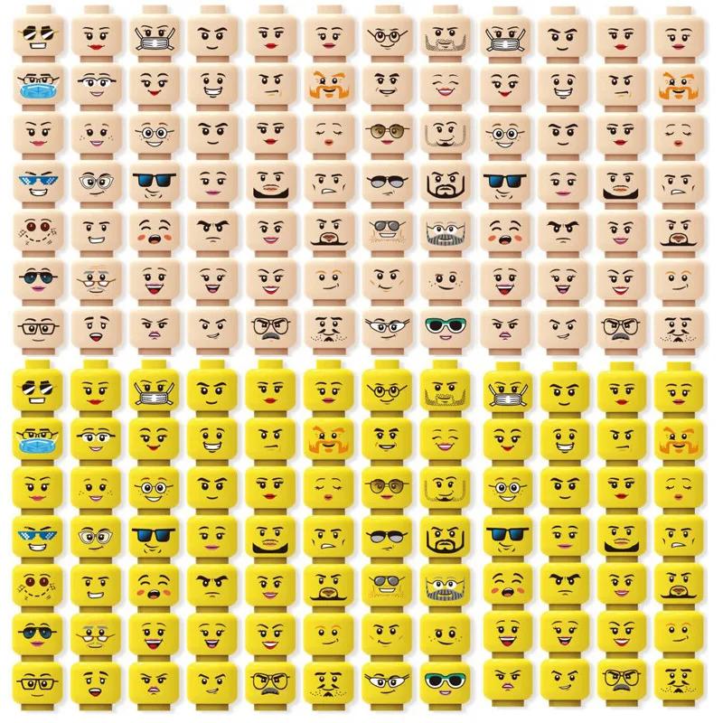 56 pcs/lot Figure tête visages créatif rire cri mignon Expression faciale briques à monter soi-même 