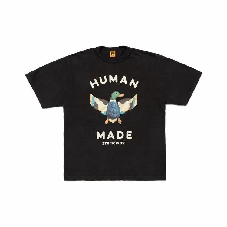 HUMAN MADE Flyduck T-shirt en coton imprimé résistant pour hommes et femmes, style japonais, col ron