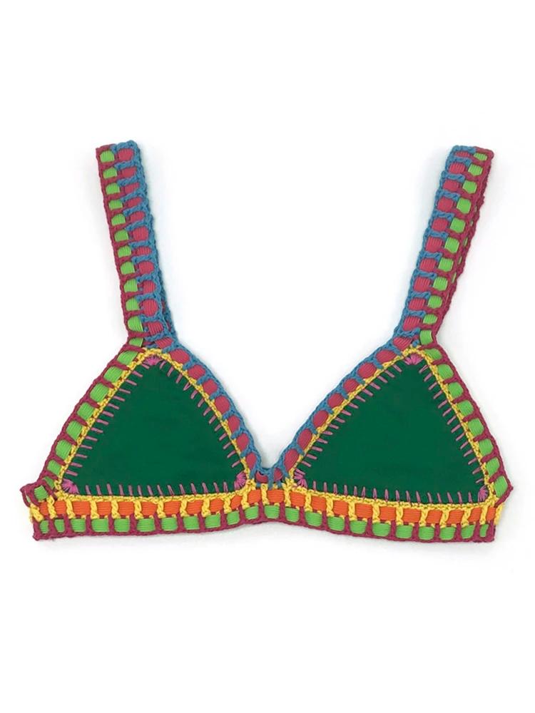 Vert Crochet Bikini ensemble femmes Maillot De Bain maillots De Bain maillots De Bain Feminino Bikin