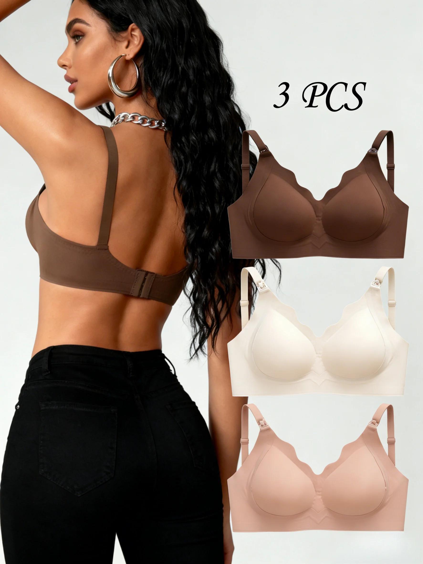 Soutien-gorge d'allaitement de nouveau style, 3 pièces, avec ouverture sur la poitrine et fermeture 